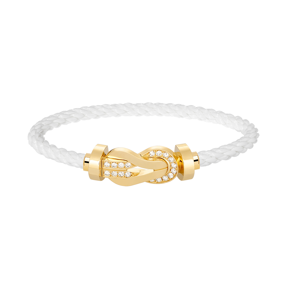[Lumi Jewels]CHANCE LARGE 8 FIGURE BUCKLE HALF DIAMOND BRACELET GOLD