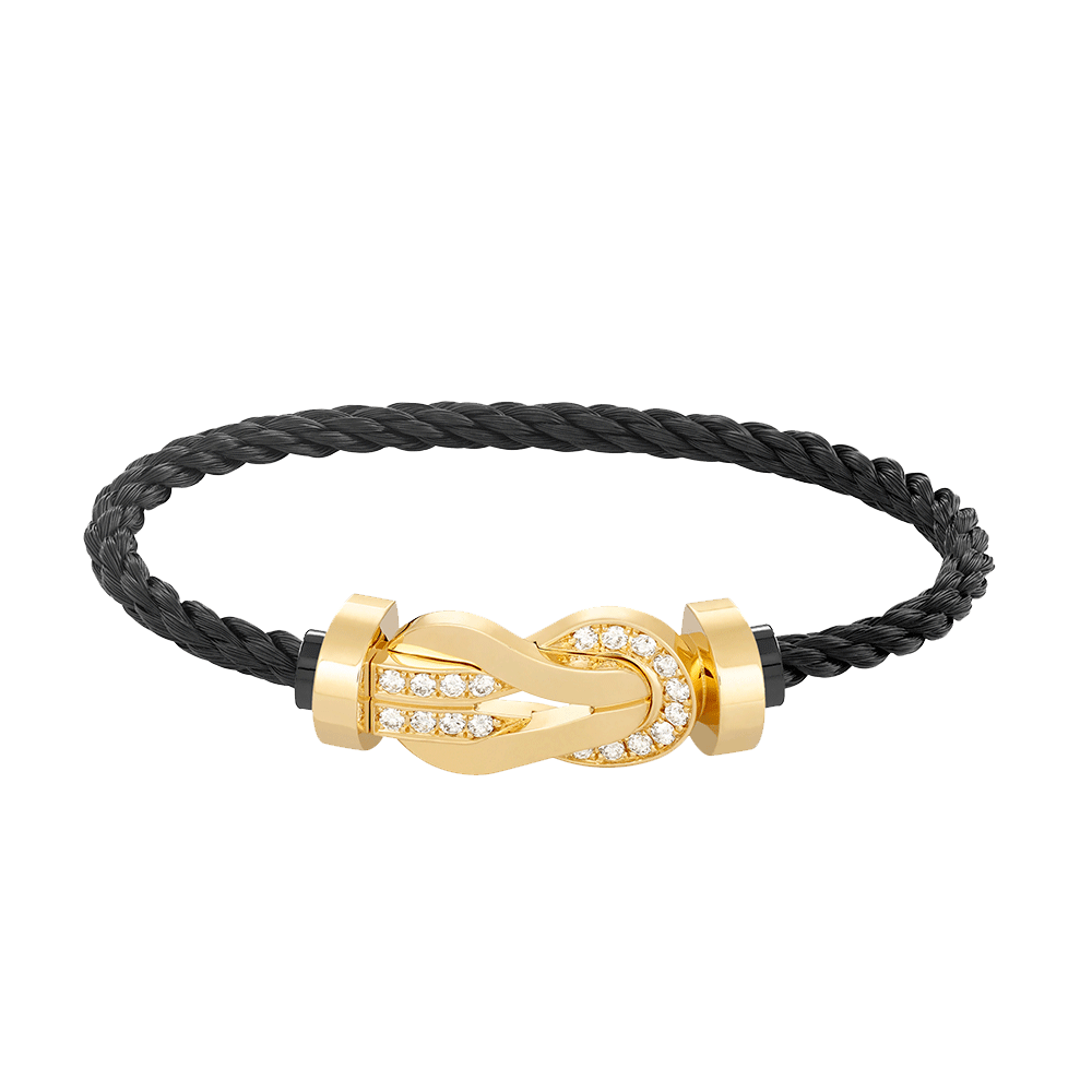 [Lumi Jewels]CHANCE LARGE 8 FIGURE BUCKLE HALF DIAMOND BRACELET GOLD