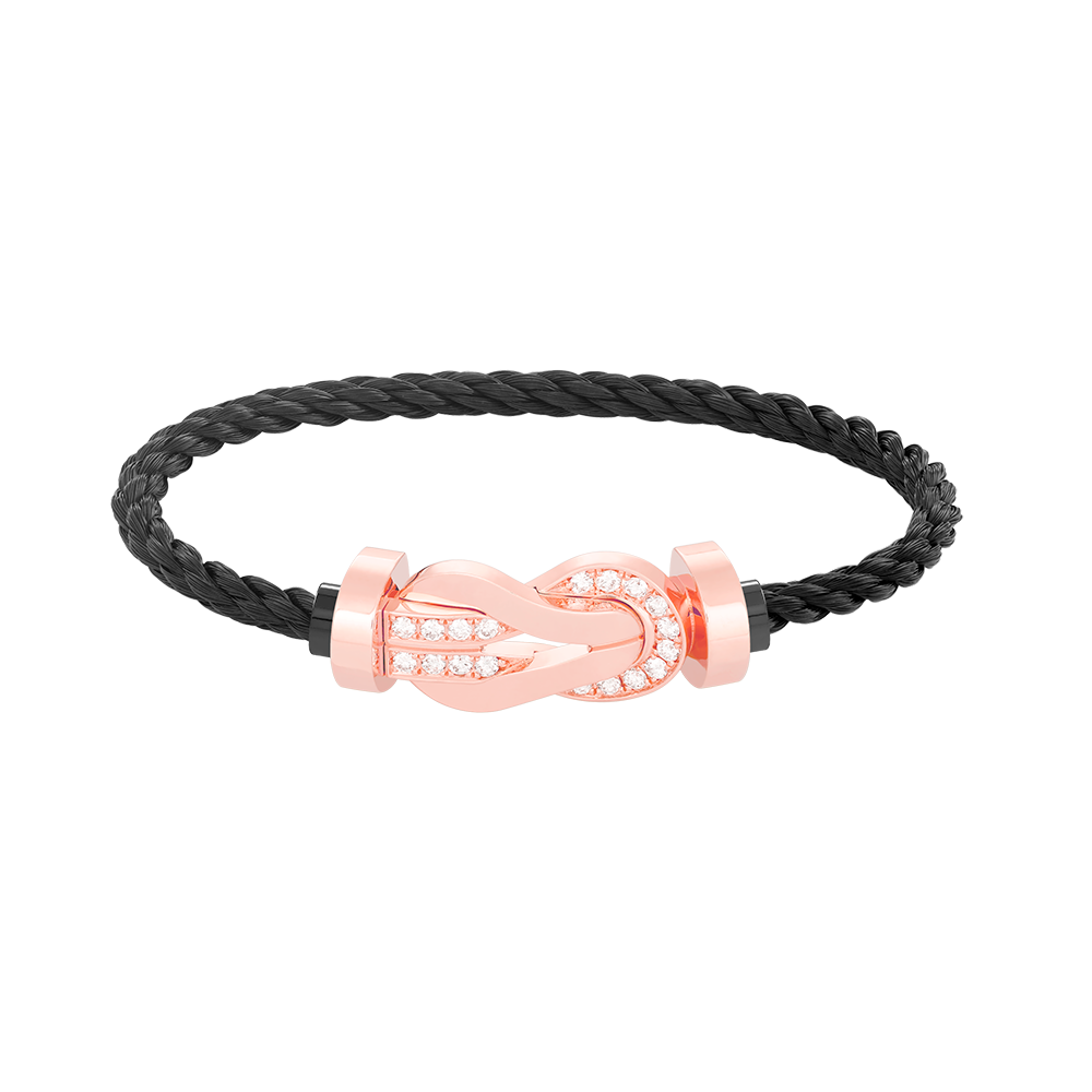 [Lumi Jewels]CHANCE LARGE 8 FIGURE BUCKLE HALF DIAMOND BRACELET ROSE GOLD