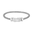 [Lumi Jewels]CHANCE LARGE 8 FIGURE BUCKLE HALF DIAMOND BRACELET SILVER