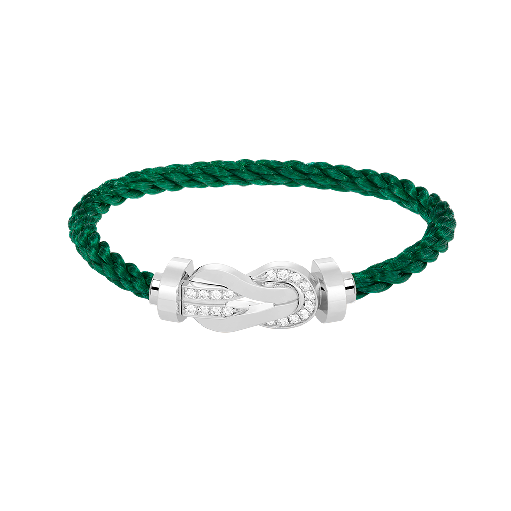 [Lumi Jewels]CHANCE LARGE 8 FIGURE BUCKLE HALF DIAMOND BRACELET SILVER