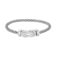 [Lumi Jewels]CHANCE LARGE 8 FIGURE BUCKLE FULL DIAMOND BRACELET SILVER