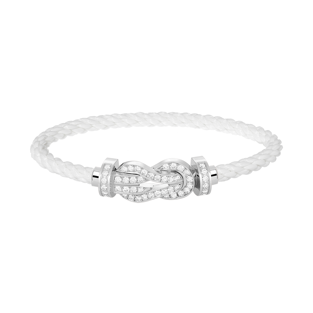 [Lumi Jewels]CHANCE LARGE 8 FIGURE BUCKLE FULL DIAMOND BRACELET SILVER