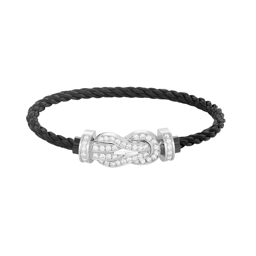 [Lumi Jewels]CHANCE LARGE 8 FIGURE BUCKLE FULL DIAMOND BRACELET SILVER