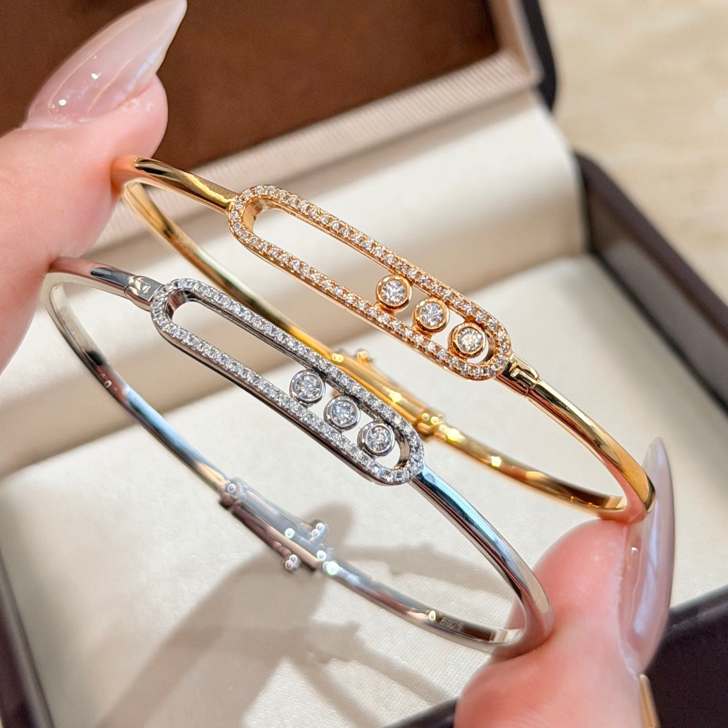 [Lumi Jewels]Move Pav¨¦ Diamond Bangle Bracelet M
