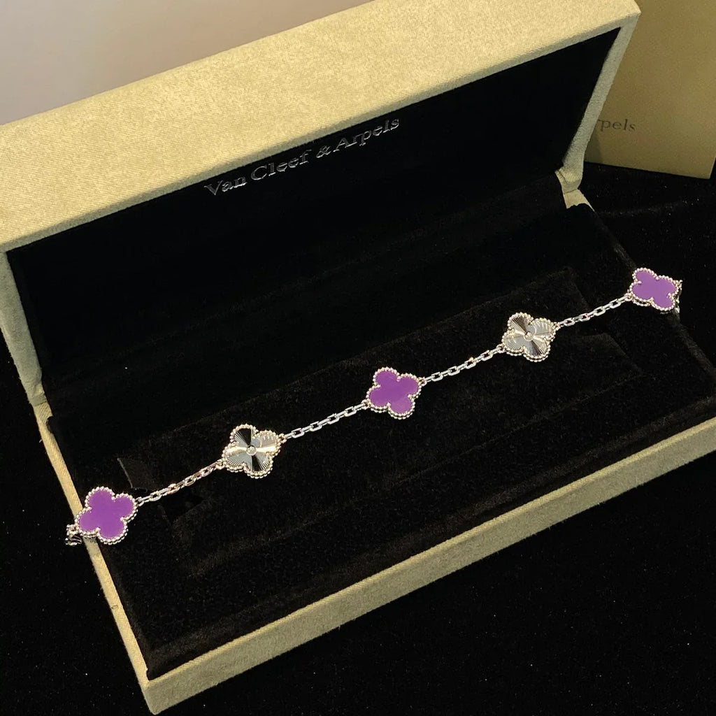 [Lumi Jewels] CLOVER 5 MOTIF VIOLET BRACELET COLLECTION