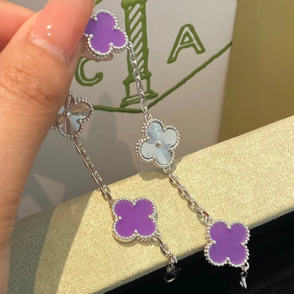 [Lumi Jewels] CLOVER 5 MOTIF VIOLET BRACELET COLLECTION
