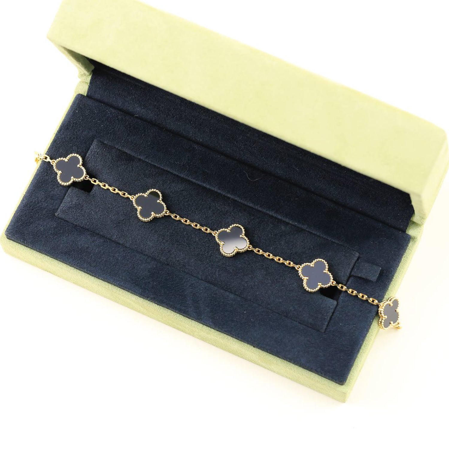 [Lumi Jewels] CLOVER 5 MOTIF ONYXS BRACELET COLLECTION