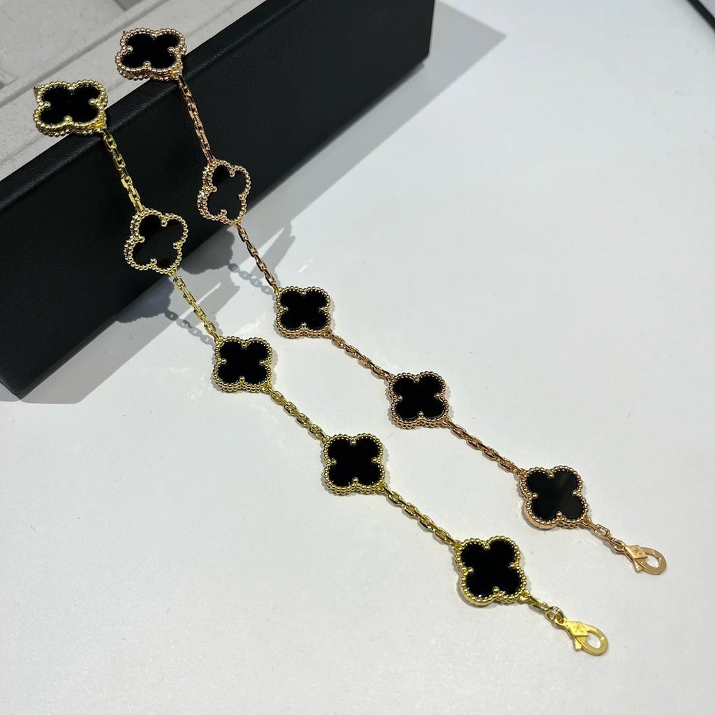 [Lumi Jewels] CLOVER 5 MOTIF ONYXS BRACELET COLLECTION