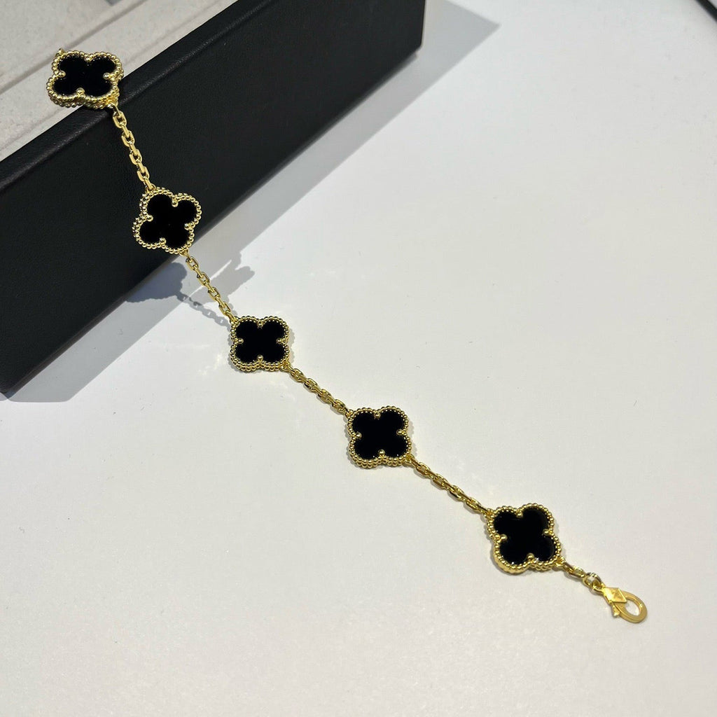 [Lumi Jewels] CLOVER 5 MOTIF ONYXS BRACELET COLLECTION