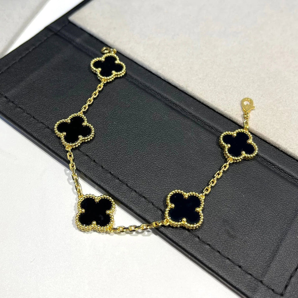 [Lumi Jewels] CLOVER 5 MOTIF ONYXS BRACELET COLLECTION