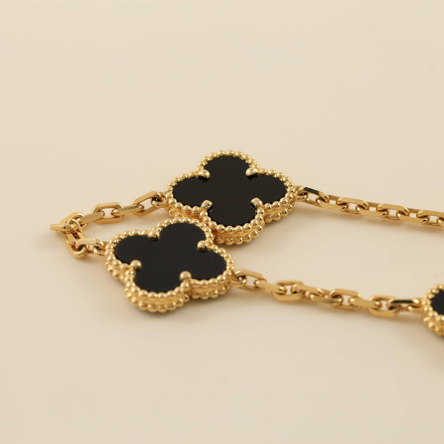 [Lumi Jewels] CLOVER 5 MOTIF ONYXS BRACELET COLLECTION