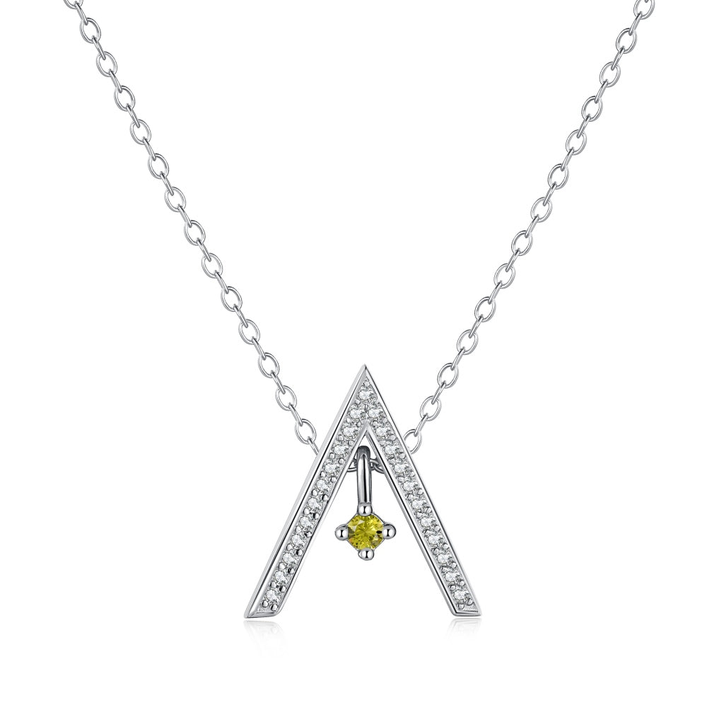 [Lumi Jewels]Sparkling "A" Shape Necklace