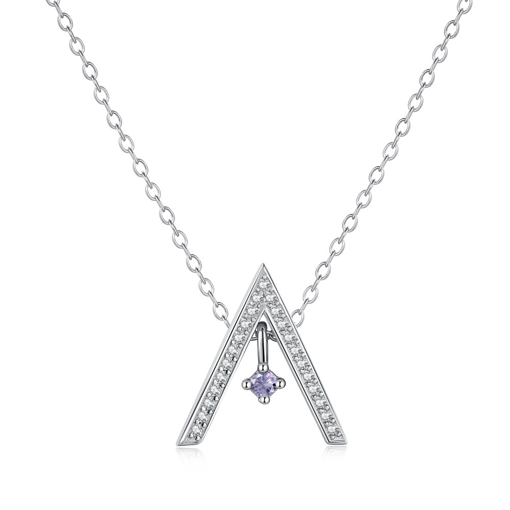 [Lumi Jewels]Sparkling "A" Shape Necklace