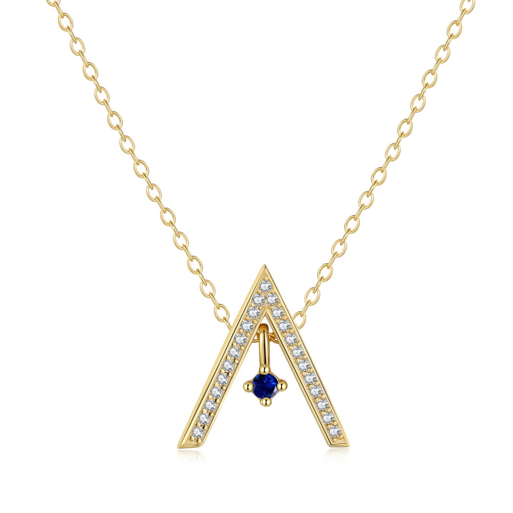 [Lumi Jewels]Sparkling "A" Shape Necklace
