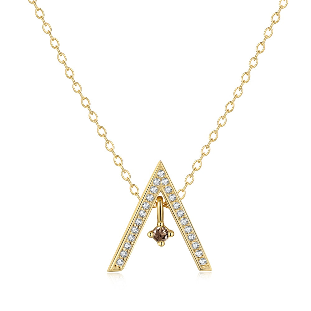 [Lumi Jewels]Sparkling "A" Shape Necklace