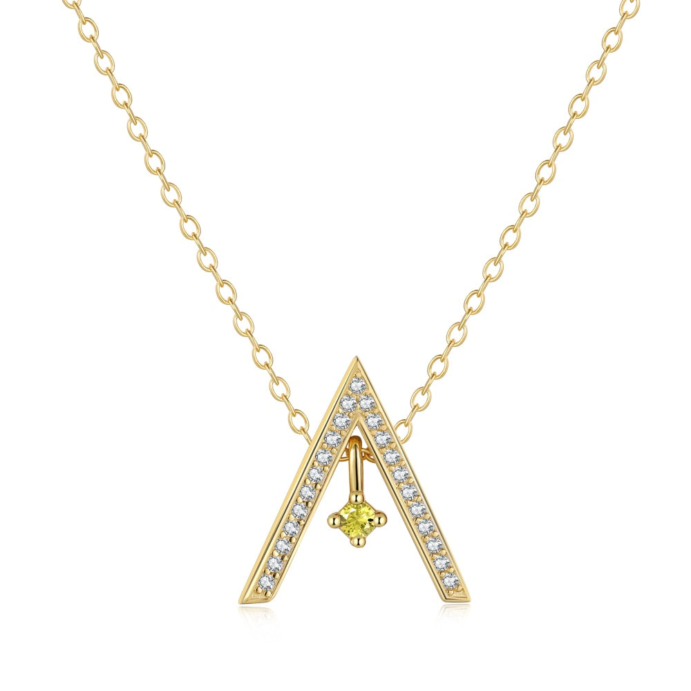 [Lumi Jewels]Sparkling "A" Shape Necklace