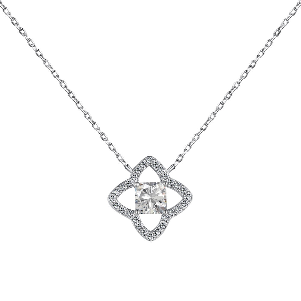 [Lumi Jewels]Exquisite Flower Shape Princess Cut Necklace