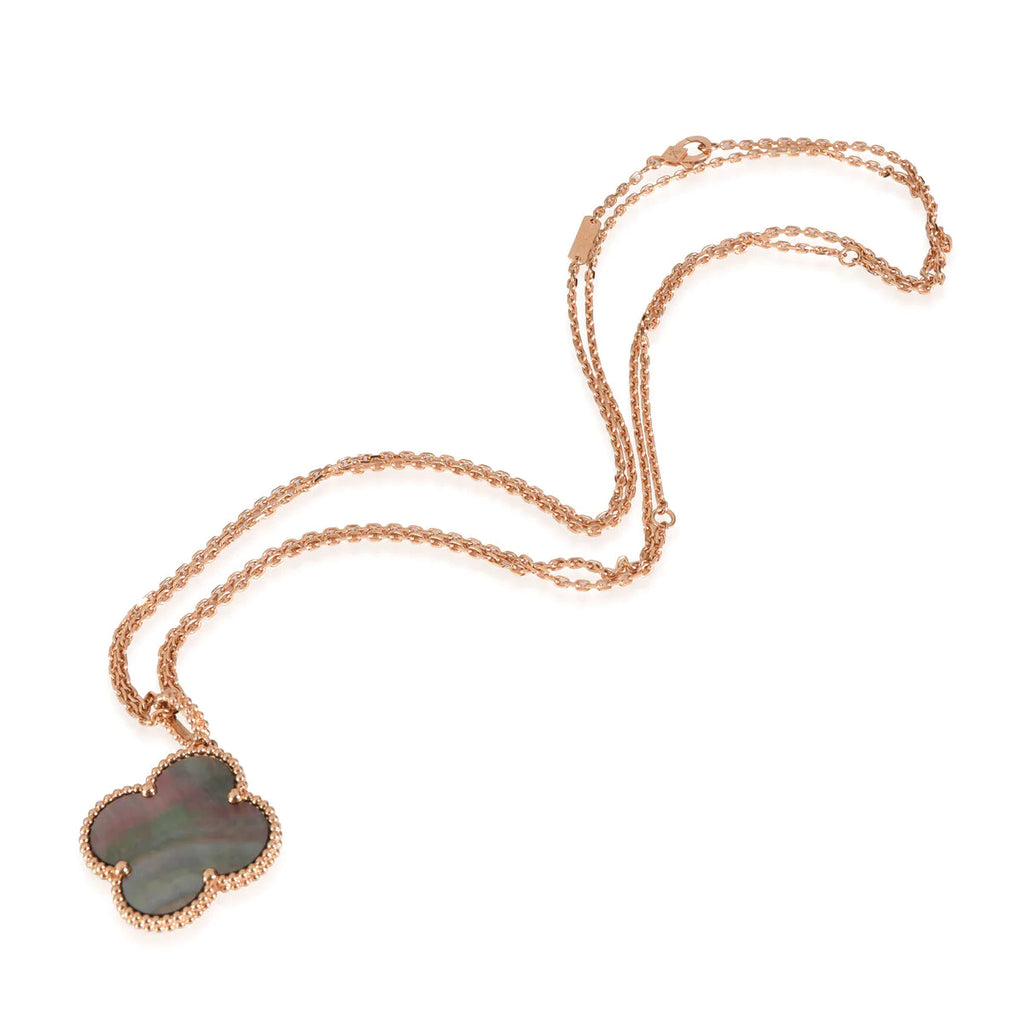 [Lumi Jewels]CLOVER 25MM GOLD DARK MOP BIG CLOVER NECKLACE