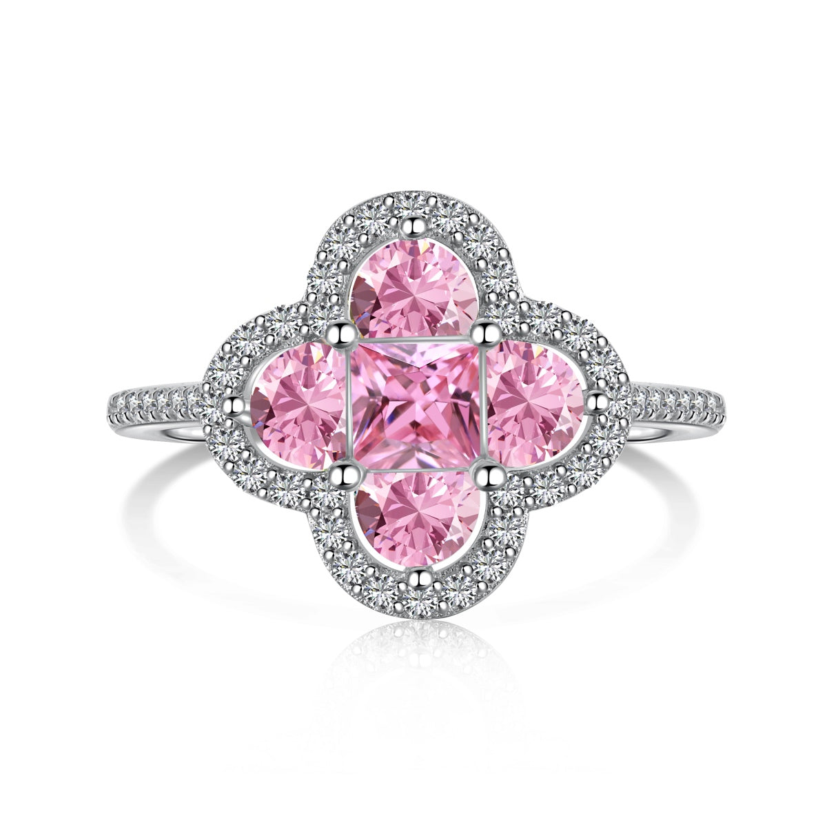 [Lumi Jewels]Luxurious Eternity Flower Shape Banquet Ring