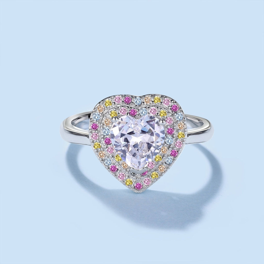 [Lumi Jewels]Delicate Ebullient Heart Shape Wedding Ring