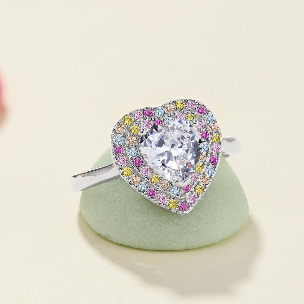 [Lumi Jewels]Delicate Ebullient Heart Shape Wedding Ring