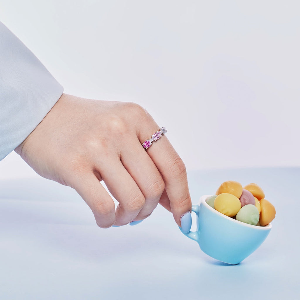 [Lumi Jewels]Unique Colorful Emerald Cut Party Ring