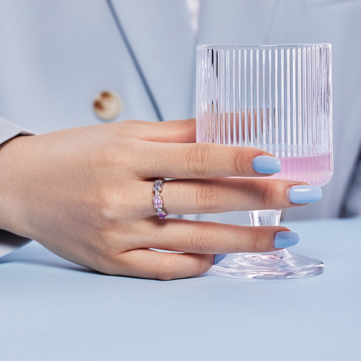 [Lumi Jewels]Unique Colorful Emerald Cut Party Ring