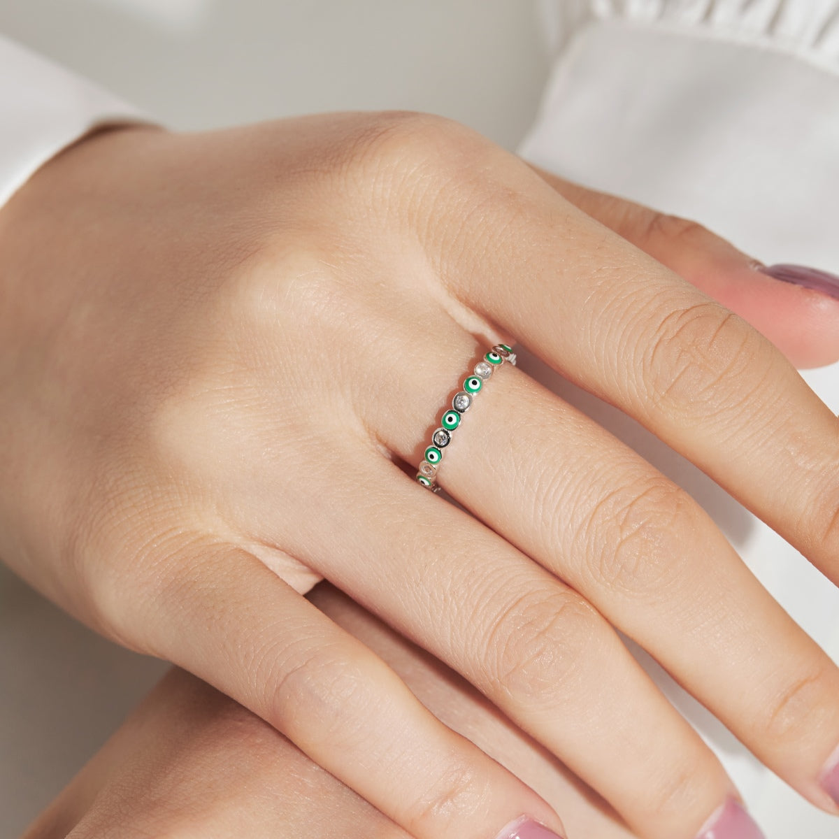[Lumi Jewels]Sparkling Vibrant Round Shape Daily Ring