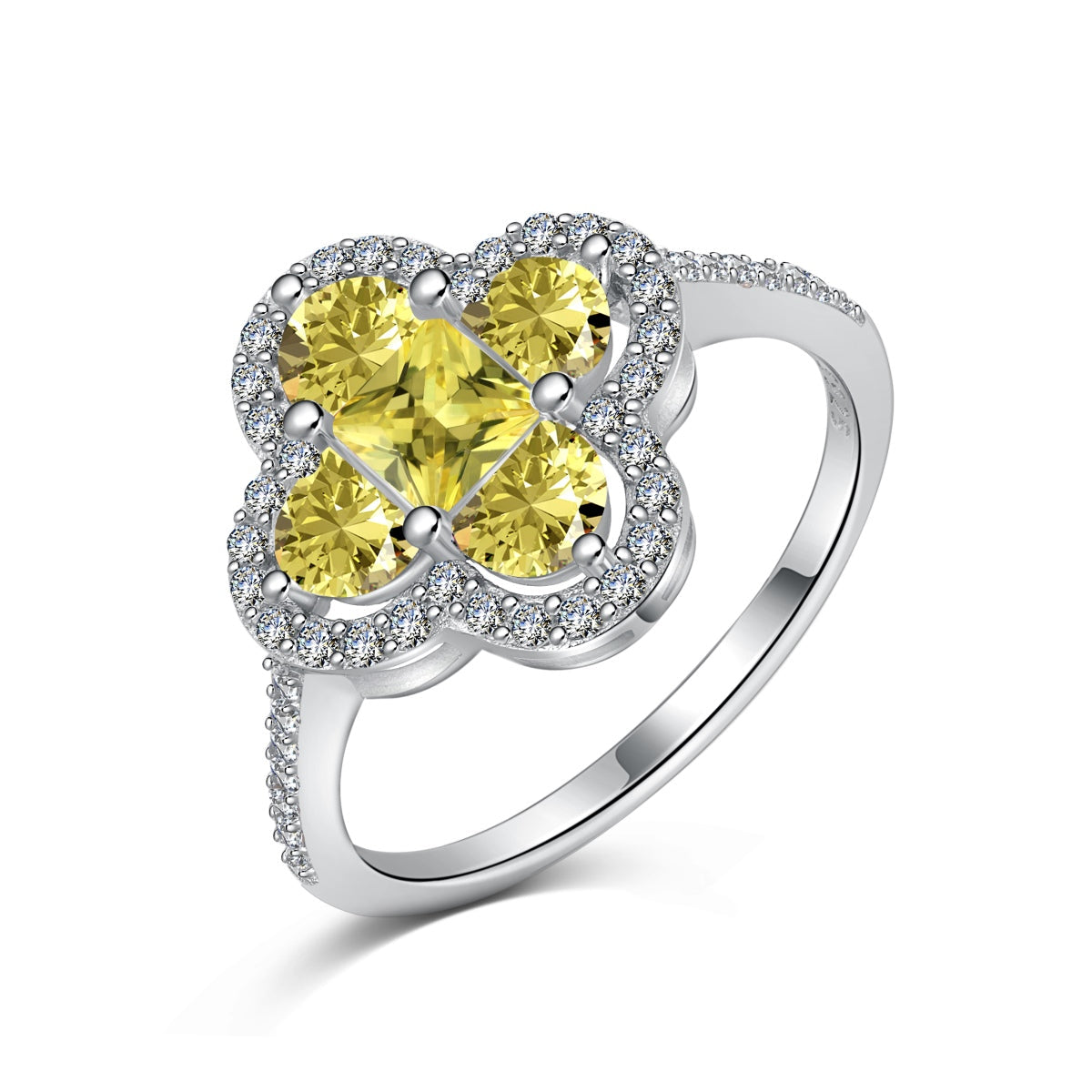[Lumi Jewels]Luxurious Eternity Flower Shape Banquet Ring