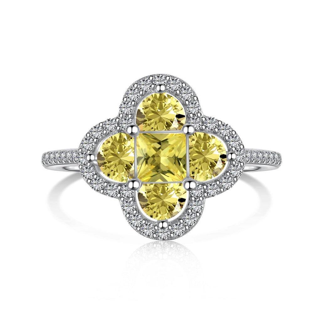 [Lumi Jewels]Luxurious Eternity Flower Shape Banquet Ring