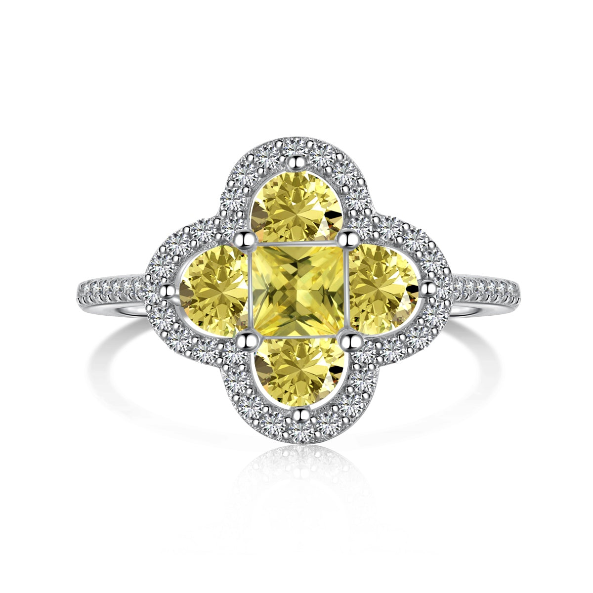 [Lumi Jewels]Luxurious Eternity Flower Shape Banquet Ring