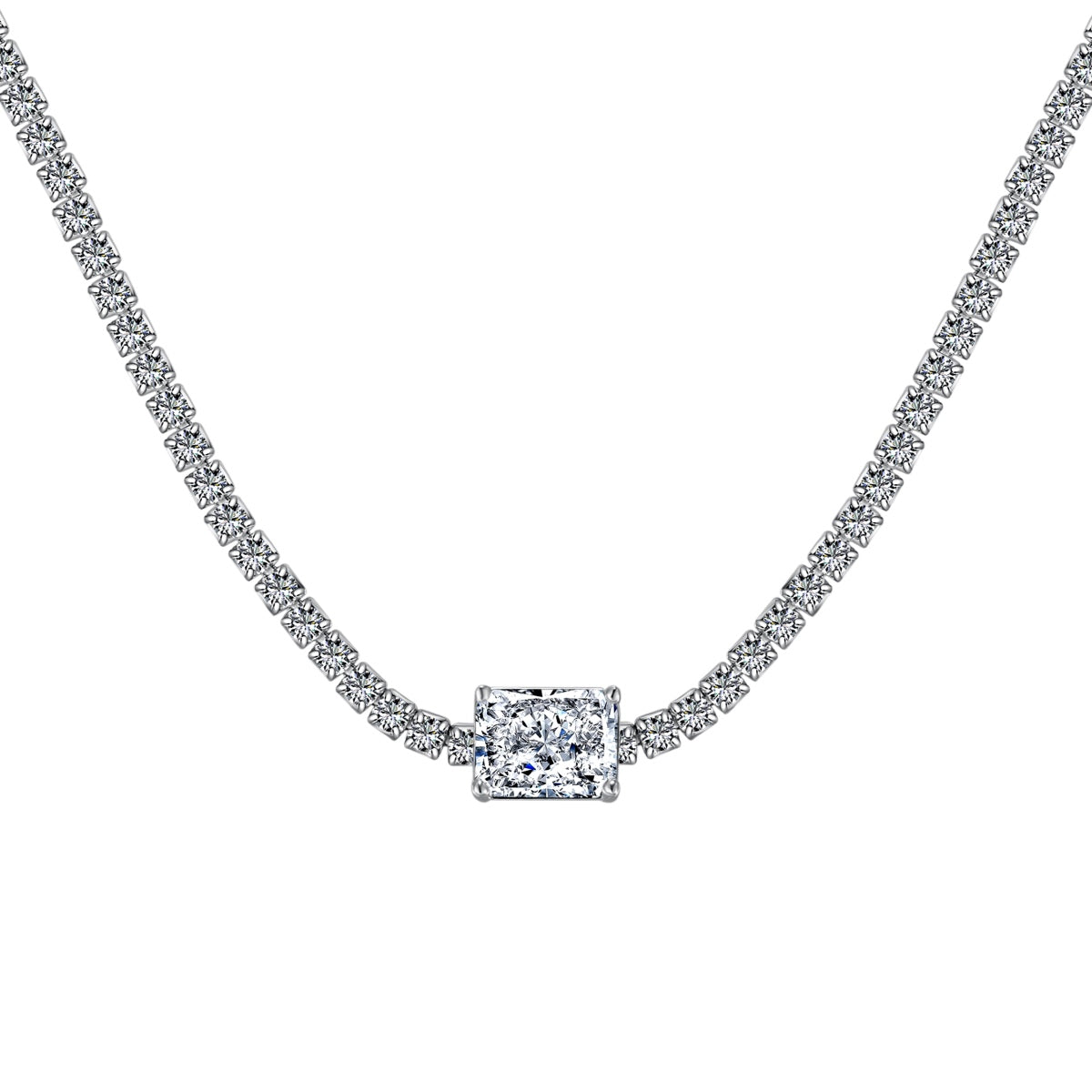 [Lumi Jewels]2.0 carat Ornate Emerald Cut Necklace