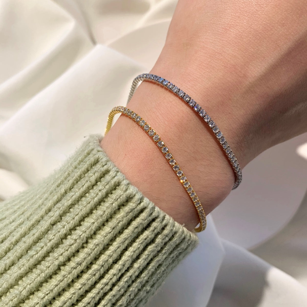 [Lumi Jewels]Radiant Shinning Princess Cut Tennis Bracelet
