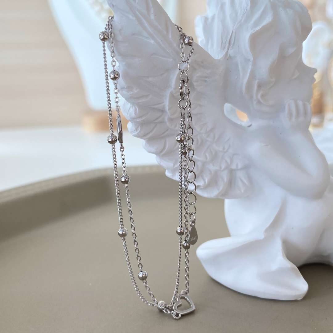 [Lumi Jewels]Dainty Double Layer Love Heart Bracelet
