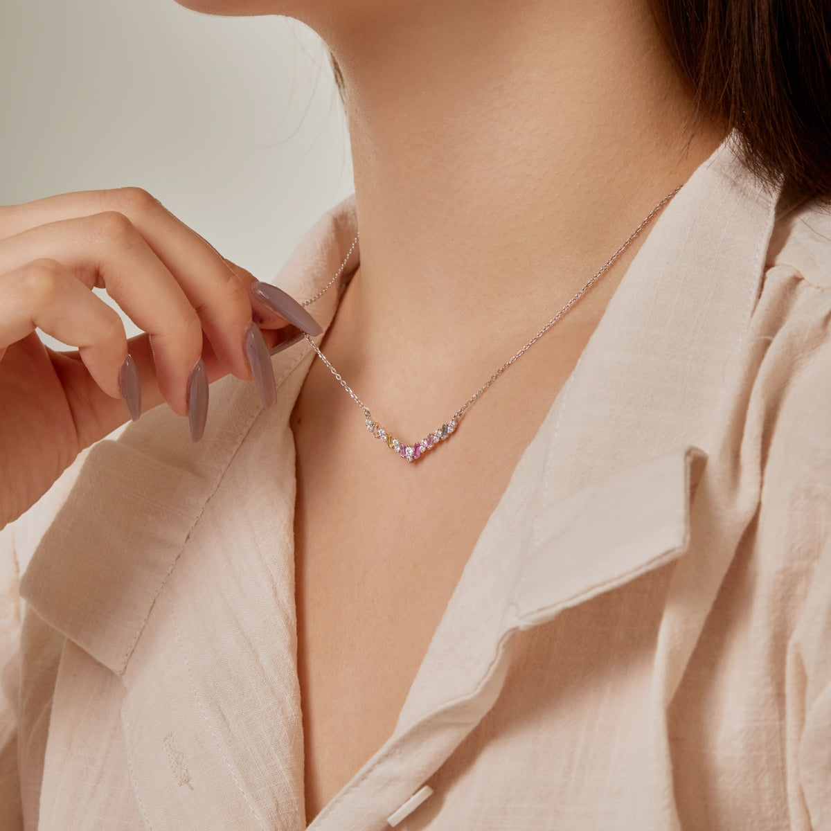 [Lumi Jewels]Dazzling Rainbow Necklace