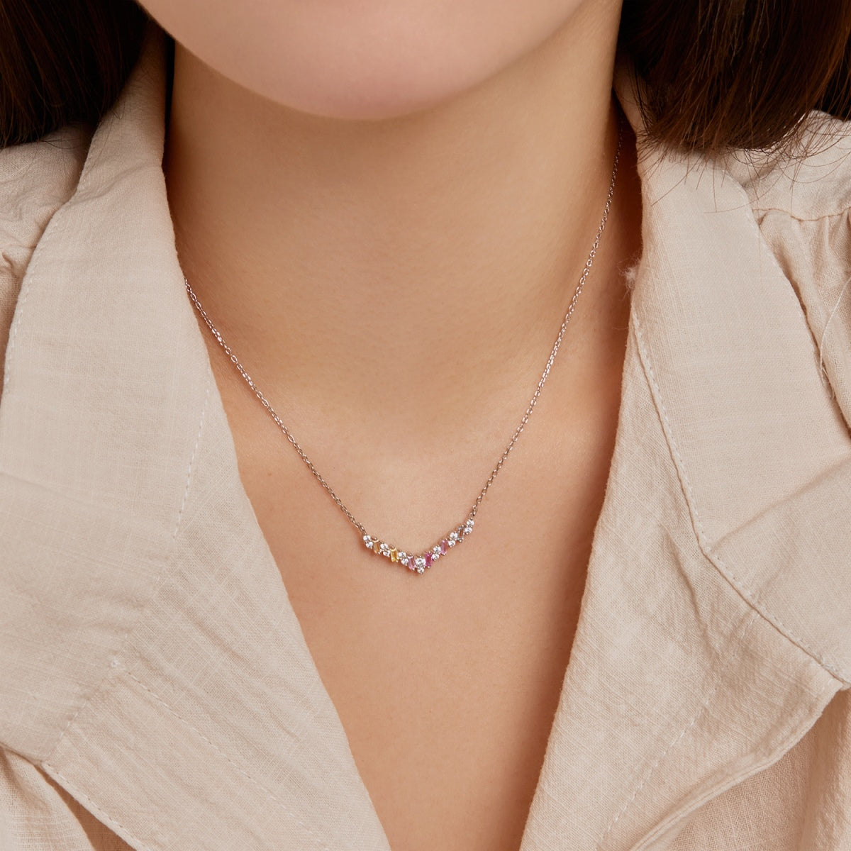 [Lumi Jewels]Dazzling Rainbow Necklace