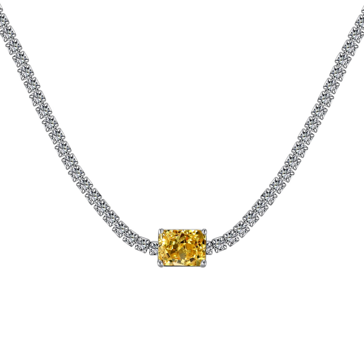 [Lumi Jewels]2.0 carat Ornate Emerald Cut Necklace
