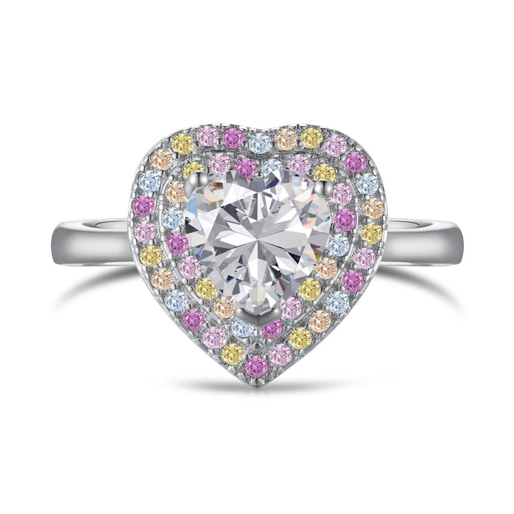 [Lumi Jewels]Delicate Ebullient Heart Shape Wedding Ring
