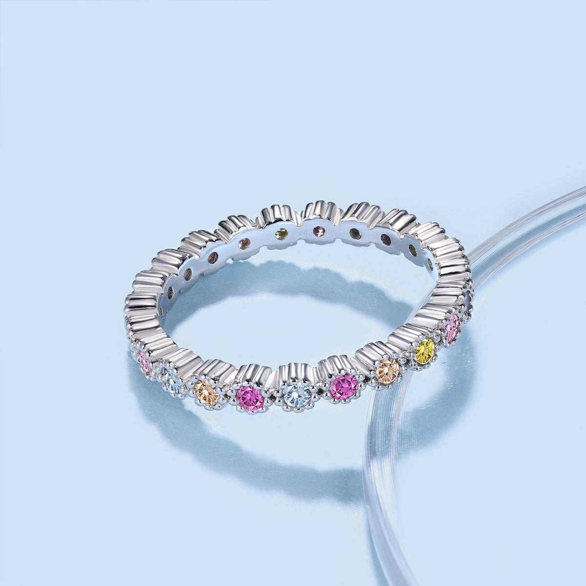 [Lumi Jewels]Unique Scintillating Round Cut Daily Ring