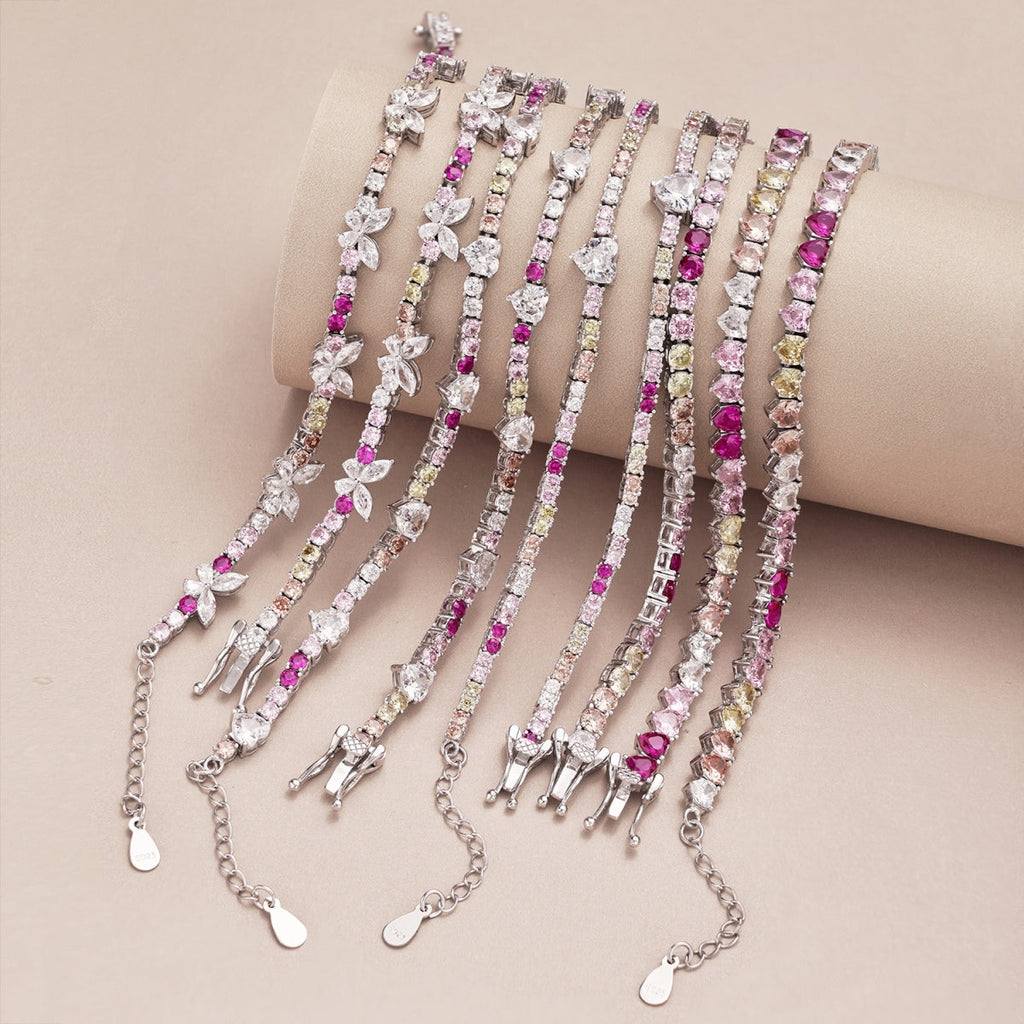 [Lumi Jewels]Ornate Colorful Butterfly Shape Round Cut Daily Bracelet