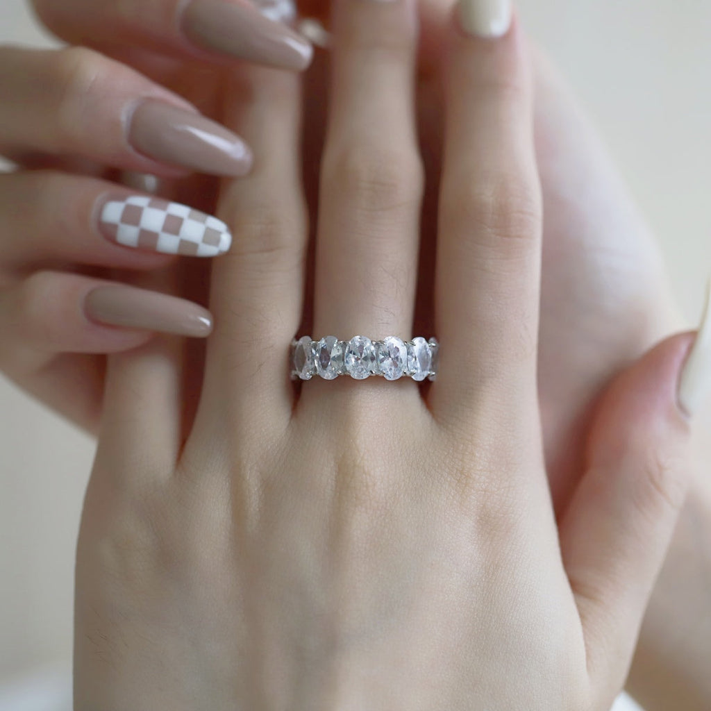 [Lumi Jewels]Dainty Elongated Cushion Cut Tennis Ring
