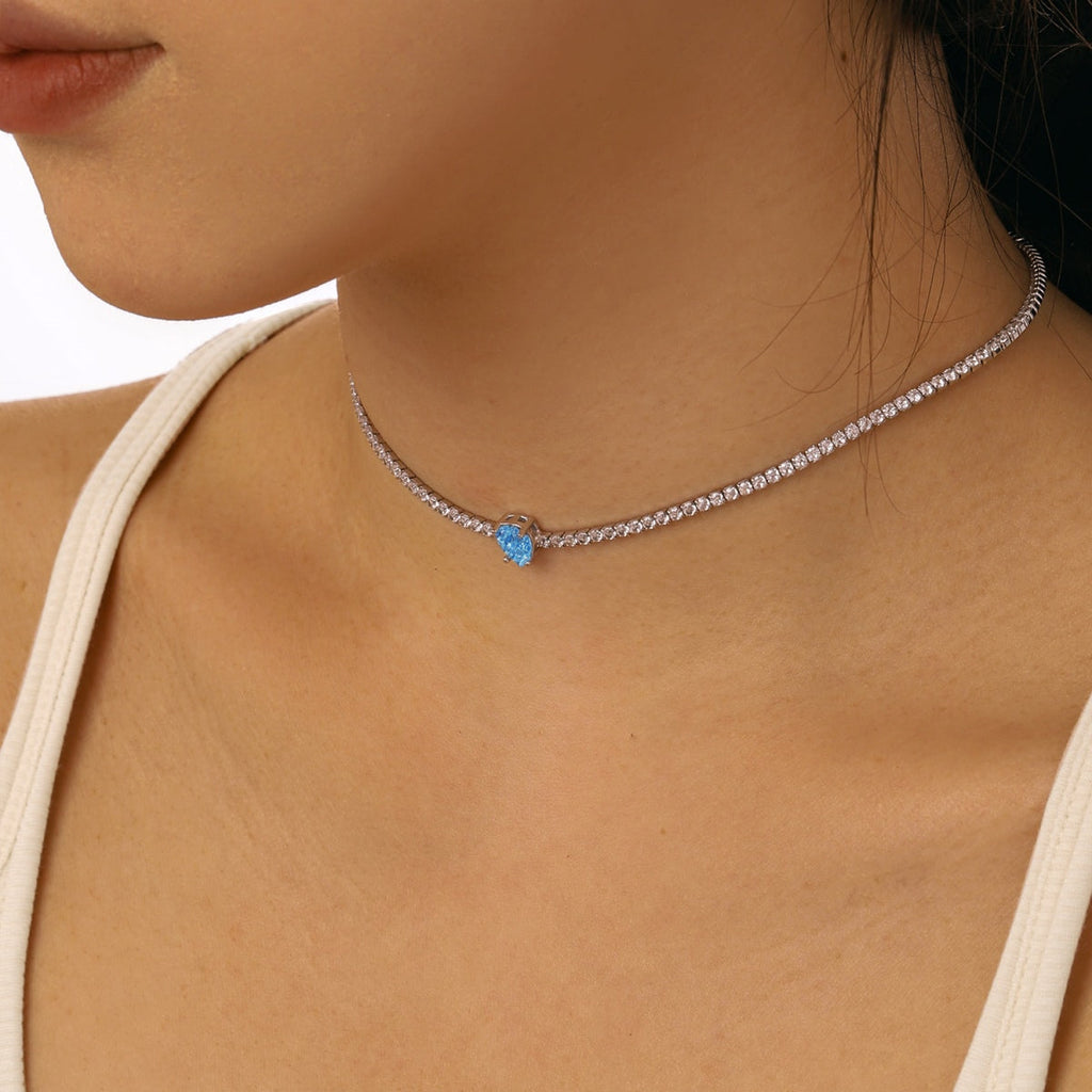 [Lumi Jewels]1.0 carat Unique Pear Cut Tennis Necklace