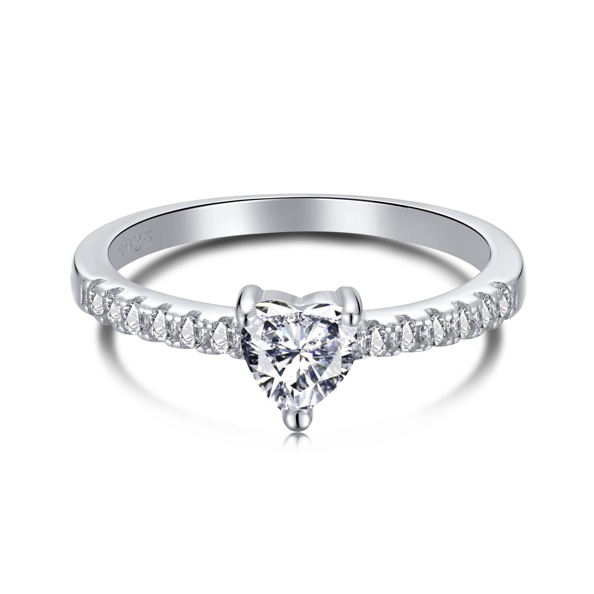 [Lumi Jewels]0.5 Carat CaratEternity Charming Heart Shape Lover Ring