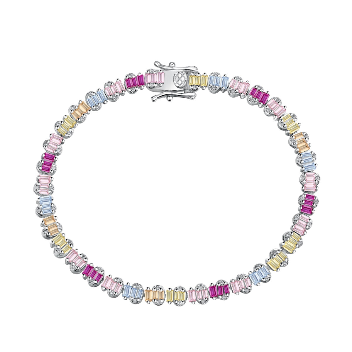 [Lumi Jewels]Delicate Colorful Emerald Cut Party Bracelet