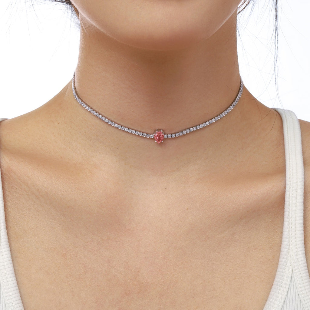 [Lumi Jewels]1.0 carat Unique Pear Cut Tennis Necklace