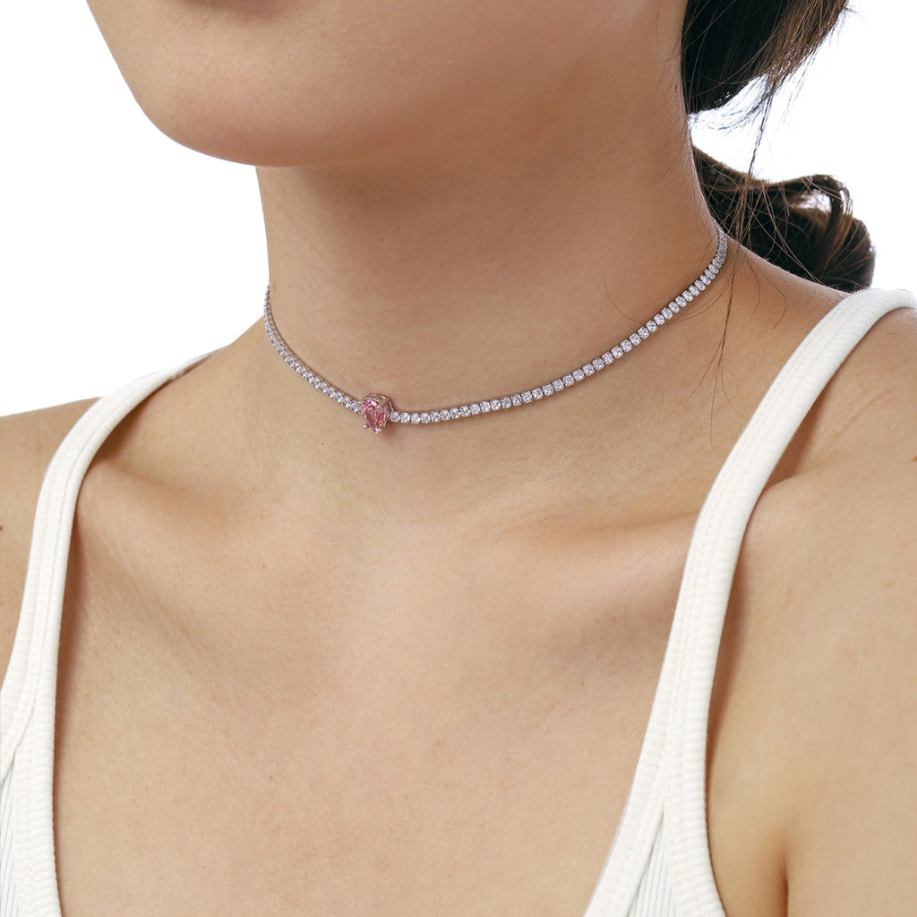 [Lumi Jewels]1.0 carat Unique Pear Cut Tennis Necklace