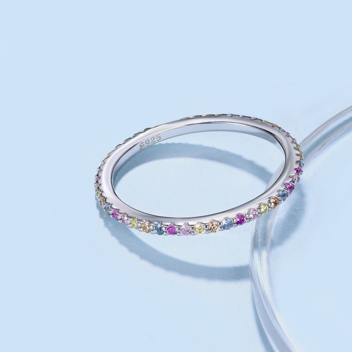 [Lumi Jewels]Ornate Colorful Round Cut Tennis Ring