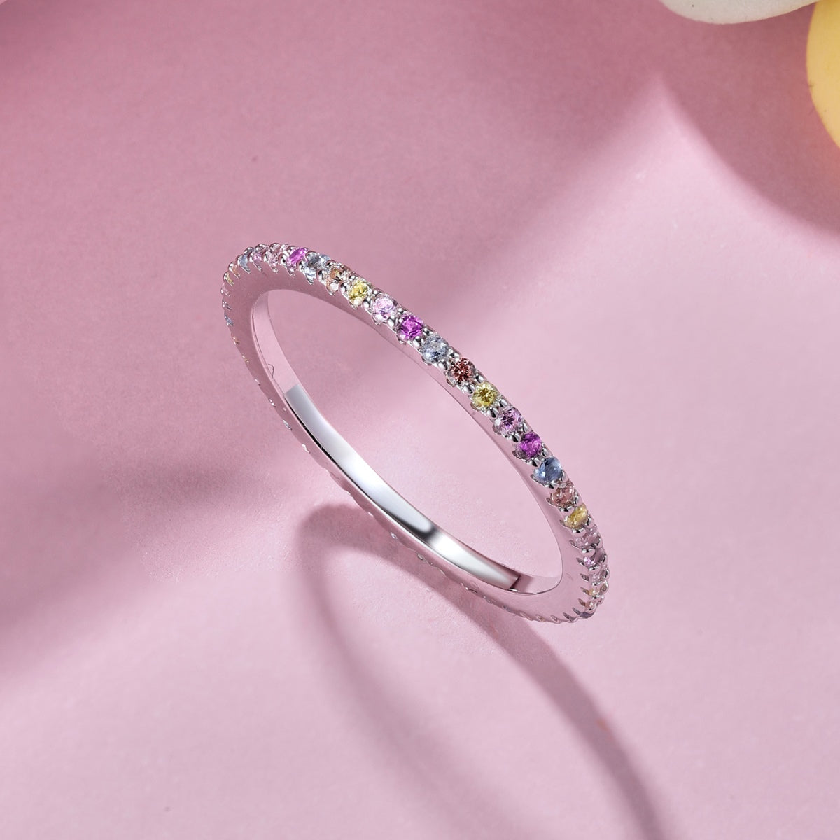 [Lumi Jewels]Ornate Colorful Round Cut Tennis Ring