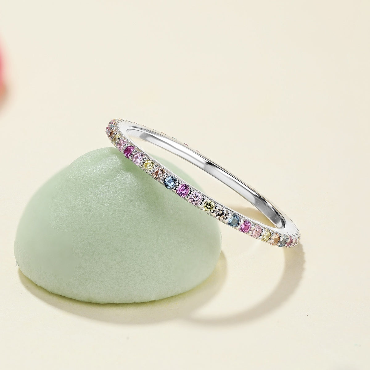 [Lumi Jewels]Ornate Colorful Round Cut Tennis Ring